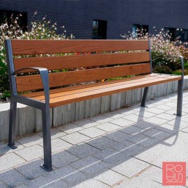 Banc Silaos en acer i fusta Roure PEFC